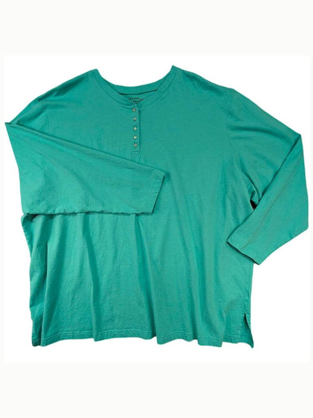 Venezia 5 Button Henley Tee Womens 6X Green Normcore Cottagecore Cozycore 90's